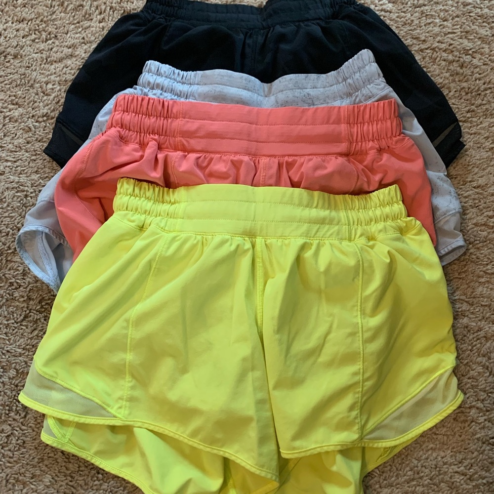 Lululemon Hotty Hot Shorts Low Rise 4” Inseam 4 PAIR BUNDLE